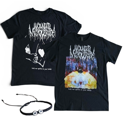 Wounded Masquerade - Limited Edition 'hold our spirits in your hands' T-shirt bundle